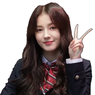 ✌️ Nancy Jewel McDonie Nancy Jewel McDonie, K-Pop, Momoland, Idol, Coreano, Celebrità, Segno di pace telegram sticker