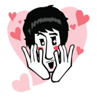 ❤ cartoon, love, hearts, happy, excited, cute telegram sticker