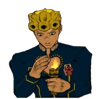 😨 Giorno Giovanna JoJo's Bizarre Adventure Anime, Manga, Postać, Jojo, Giorno Giovanna, Golden Wind telegram sticker