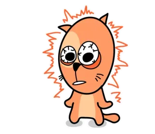 🙀 만화 고양이, 충격 받은, 만화, 스티커, 주황색, 고양이 telegram sticker
