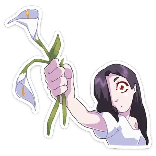 🌹 Calla Lilie, Blumen, Frau, Kunst, Illustration, Aufkleber whatsapp sticker