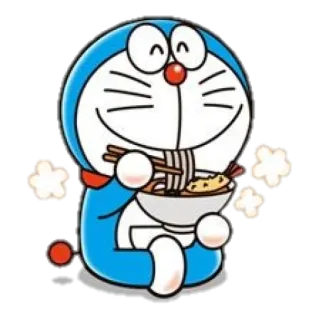 😋 Doraemon desenho animado, Doraemon, anime, gato, robô, comida, ramen, macarrão whatsapp sticker