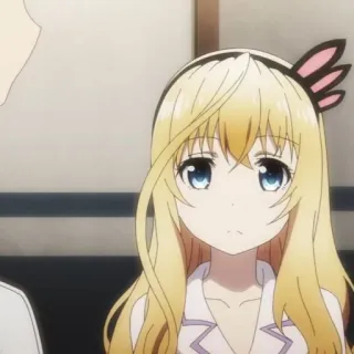 🙀 fille anime, blonde, mignon, dessin animé, fanart whatsapp sticker