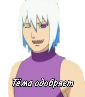 🌟 Тёма одобряет anime, cartoon, sticker, winking, character telegram sticker