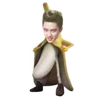 🍌 plátano, fruta, persona, cara, humano, gracioso, raro whatsapp sticker