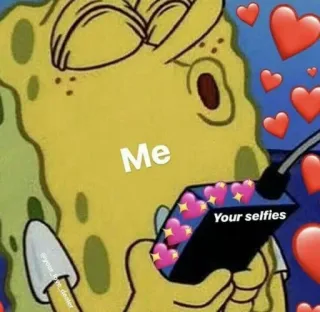 🥰 Spongebob Me
Your selfies スポンジボブ, セルフィー, ハート, アニメ, 愛 telegram sticker