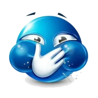 🤢 Emoji, Rindo, Azul, Engraçado, Expressão whatsapp sticker