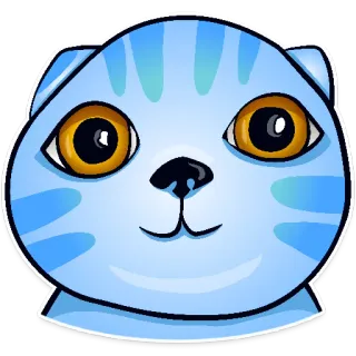 🙂 chat, animal, autocollant, dessin animé, animal de compagnie, bleu, chaton whatsapp sticker