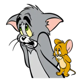 😱 Tom and Jerry cartoon, cat, mouse, sad, Tom, Jerry telegram sticker
