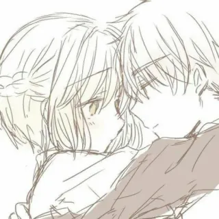 😌 Anime, Coppia, Abbraccio, Romance, Cartoni animati, Affetto telegram sticker