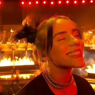 🎇 Billie Eilish Билли Айлиш, певица, музыкант, знаменитость, поп-звезда, музыка telegram sticker
