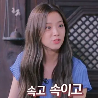 ✨ 속고 속이고 женщина, кореянка, говорящая, портрет, в помещении whatsapp sticker