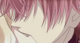 🍷 Anime, Beijo, Romance, Cabelo rosa telegram sticker