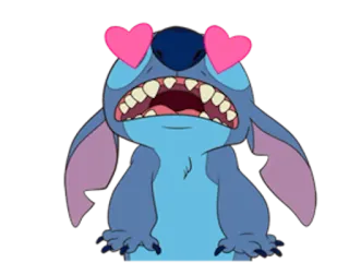 😍 Stitch Lilo & Stitch Стич, Лило и Стич, Дисней, Мультфильм, Любовь, Глаза-сердечки whatsapp sticker