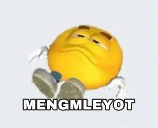 😵 MENGMLEYOT Emoji, Amarelo, Triste, Sentado, Meme telegram sticker
