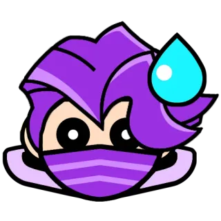 😅 Emoji, Paars, Zweetdruppel, Sticker, Cartoon telegram sticker