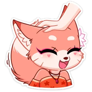 😃 лиса, животное, милый, мультик, стикер, каваий, чиби telegram sticker