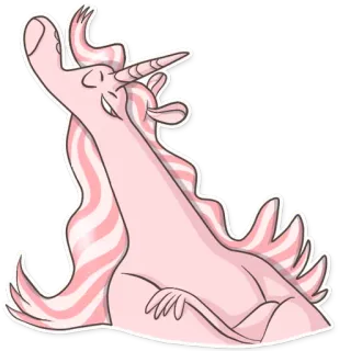 😒 unicorn, imut, merah muda, fantasi, binatang, ajaib whatsapp sticker