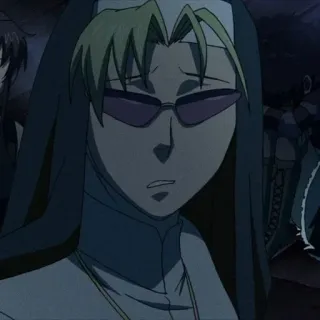 😟 Erika Brown Highschool DxD Anime, Nonne, Brille, Ernst whatsapp sticker