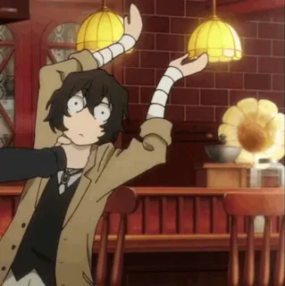 ✨ Dazai Osamu Bungo Stray Dogs อนิเมะ, Bungo Stray Dogs, Dazai Osamu, ตลก, ผ้าพันแผล telegram sticker