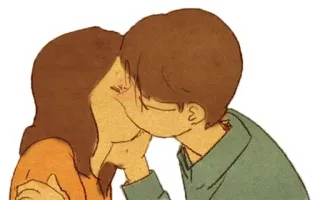 😘 любовь, пара, поцелуй, романтика, нежность, объятие telegram sticker