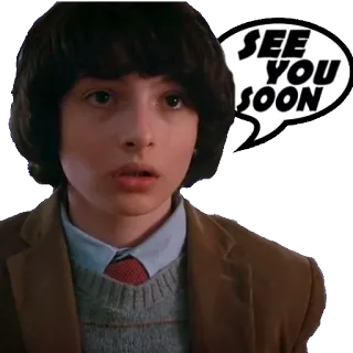 🤗 Mike Wheeler Stranger Things SEE YOU SOON stranger things, mike wheeler, finn wolfhard, see you soon, netflix, character telegram sticker