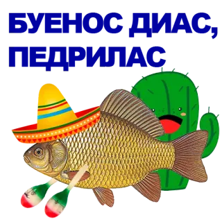 🐠 poisson, cactus, mexicain, sombrero, maracas whatsapp sticker