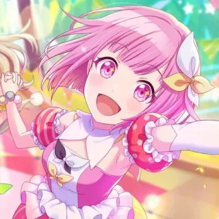 🎊 anime, cabelo rosa, fofo, personagem, desenho animado, menina telegram sticker