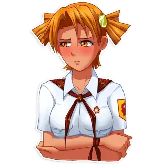 😔 Anime, Gadis, Seragam sekolah, Kartun, Karakter whatsapp sticker