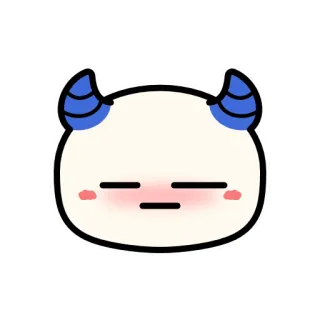 😑 monstruo, lindo, cuernos, pegatina, dibujos animados telegram sticker