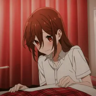 🎟 anime, chica, triste, pelo rojo telegram sticker