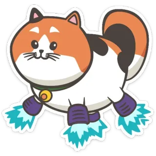 🚀 chat, fusée, autocollant, dessin animé, animal telegram sticker