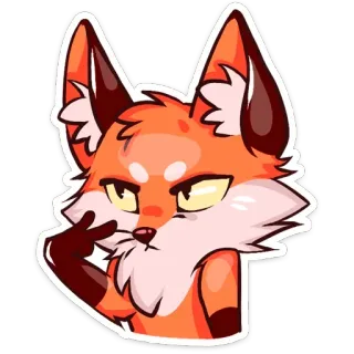 ✌️ fuchs, tier, aufkleber, cartoon, orange, säugetier, niedlich whatsapp sticker