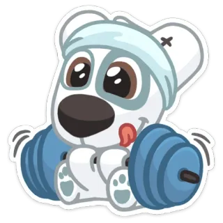 💪 Dibujos animados, Oso, Halterofilia, Fitness, Ejercicio, Lindo, Deportes telegram sticker