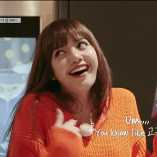 🍕 Lisa Um.... You know like ลิซ่า, ผู้หญิง, kpop, นักร้อง, สีหน้า whatsapp sticker