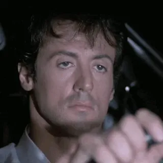 🌑 Sylvester Stallone actor, man, driving, car telegram sticker