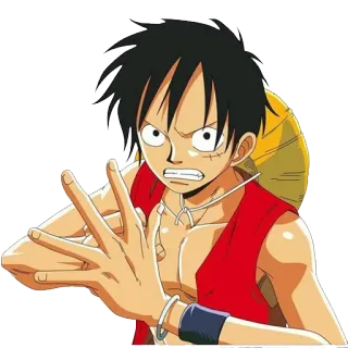 😠 Monkey D. Luffy One Piece Anime, One Piece, Monkey D. Luffy, Pirate, Dessin animé whatsapp sticker