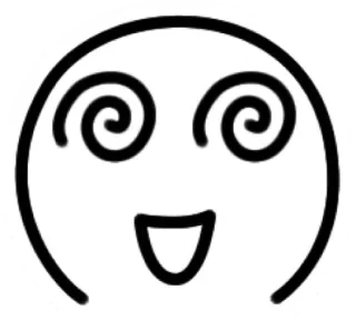 😵‍💫 Emoji, Faccia, Occhi a spirale, Cartone animato, Felice, Stupido, Confuso telegram sticker