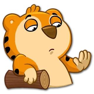 😑 tigre, dessin animé, animal, exploitation forestière, ennuyé, épuisé telegram sticker