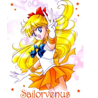 ✌ Sailor Venus Sailor Moon Sailorvenus sailor venus, animé, manga, dessin animé, personnage, fille, signe de paix whatsapp sticker