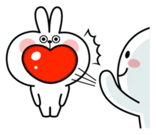 😵 dibujos animados, conejo, fantasma, corazón, amor, amistad whatsapp sticker