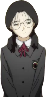 ✂ Anime, Gadis, Seragam sekolah, Kacamata telegram sticker