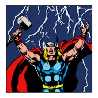 ⚡️ Thor Marvel, Супергерой, Молния, Молот, Комикс, Тор, Мьёльнир telegram sticker