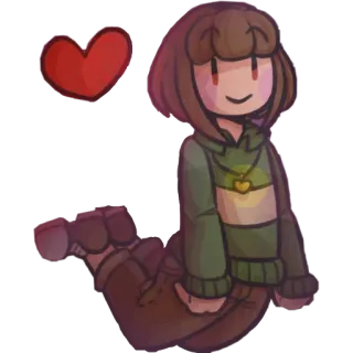 ♥️ Chara Undertale video game, chara, heart, character, undertale telegram sticker