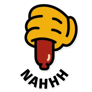 👎 NAHHH nahhh, nope, no, disagreement, hand, gesture, cartoon telegram sticker