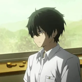 🎐 Oreki Houtarou Hyouka 애니메이션, 캐릭터, 학교, 소년, 빙과 telegram sticker
