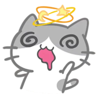 😵 猫, めまい, 病気, 漫画, 動物, ステッカー, 絵文字 telegram sticker
