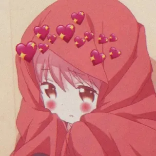 ❤️ anime, cute, hearts, girl, cartoon telegram sticker