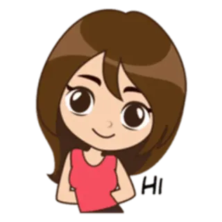 👋 cartoon, girl, character, cute, smiling, woman telegram sticker
