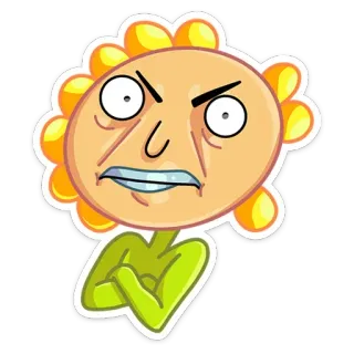 😡 Dibujo animado, Enojado, Planta, Expresión, Cara, Sticker whatsapp sticker